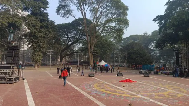 শহীদ মিনারে 'মার্চ ফর ইউনিটি'র প্রস্তুতি চলছে