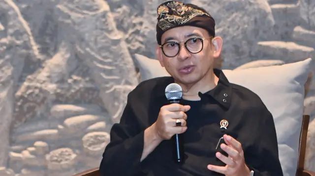 Menteri Kebudayaan Fadli Zon saat penutupan Bali International Film Festival (Balinale) ke-18 di Denpasar, Bali, Sabtu (07/06)