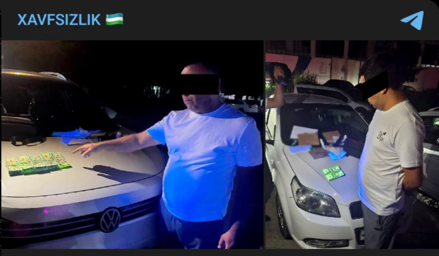 ДХХ тақдим қилган суратда пул олаётган икки киши акс этган