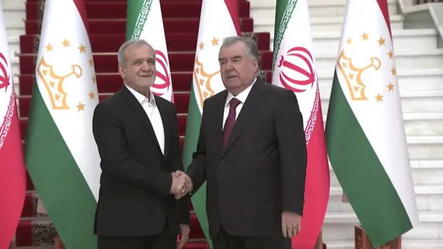 Eron Prezidenti Pezeshkiyon va Tojikiston Prezidenti Rahmon