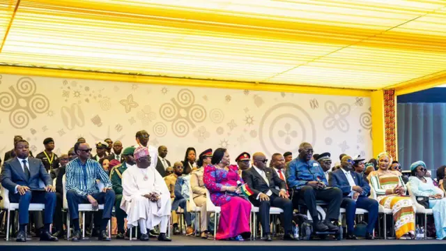 Foto of Africa leaders and oda dignitaries wey attend di swearing ceremony