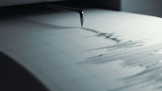 Imagen de un sismográfo registrando un temblor.