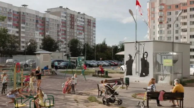 «Площадь перемен», как назывался один из дворов в центре Минска, в 2020 году
