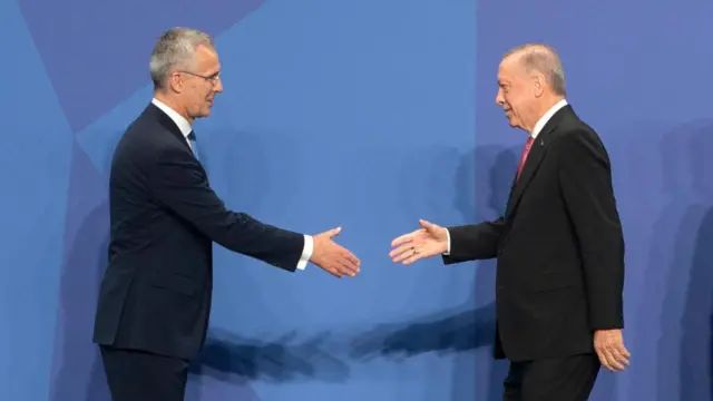 NATO Genel Sekreteri Stoltenberg ile Cumhurbaşkanı Erdoğan.