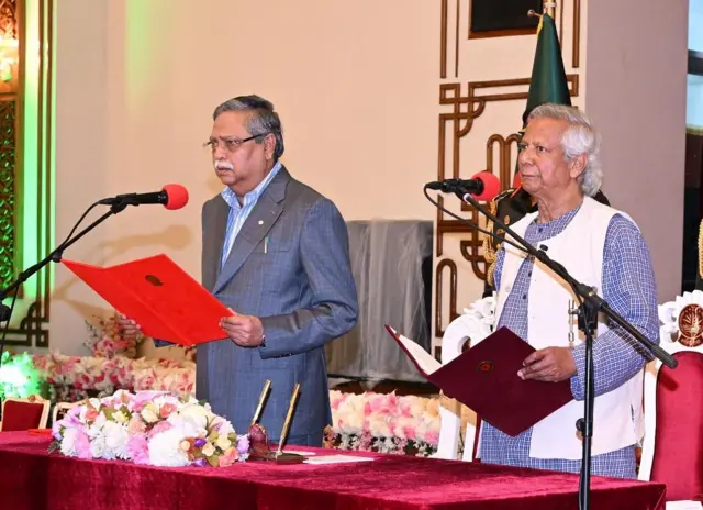 Prof. Muhammad Yunus is taking the oath of chief advisor