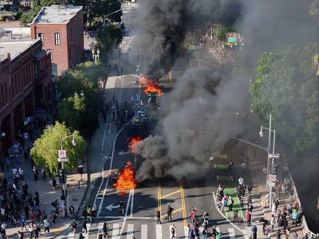 லாஸ் ஏஞ்சலிஸ் வன்முறை, அமெரிக்கா, டிரம்ப்