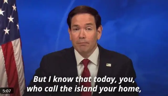 Rubio em gravação de vídeo