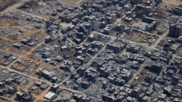 Imagen aérea de Gaza tomada el 6 de agosto de 2025