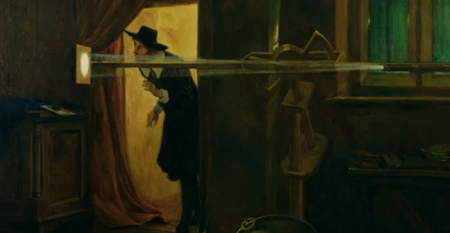 ภาพวาดเจเรไมอาห์ ฮอร์ร็อกซ์ ขณะสังเกตการณ์ดาวศุกร์ ผลงานของ Eyre Crowe ศิลปินยุควิกตอเรียน