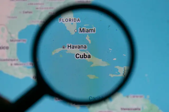 Bản đồ bang Florida của Mỹ và Cuba