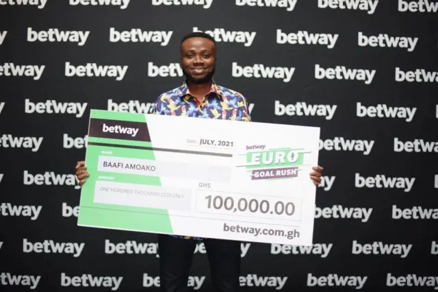Young man win money from bet