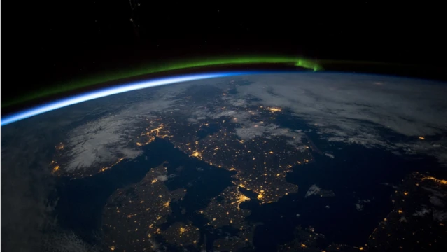 The aurora borealis seen from space