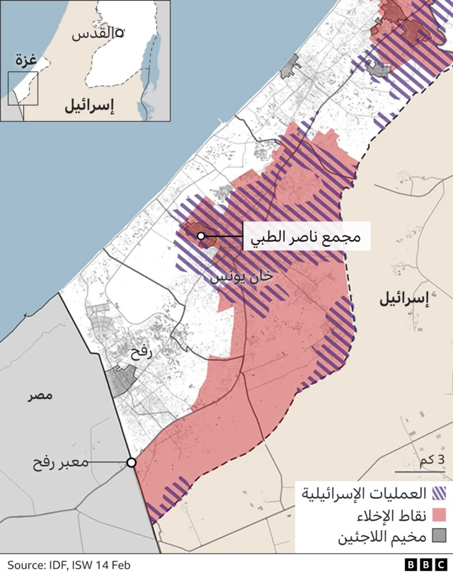 خريطة توضيحية لموقع مجمع ناصر الطبي