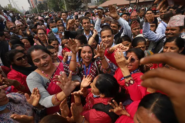 आन्दोलनका लागि काठमाण्डूमा भेला भएका शिक्षकहरू