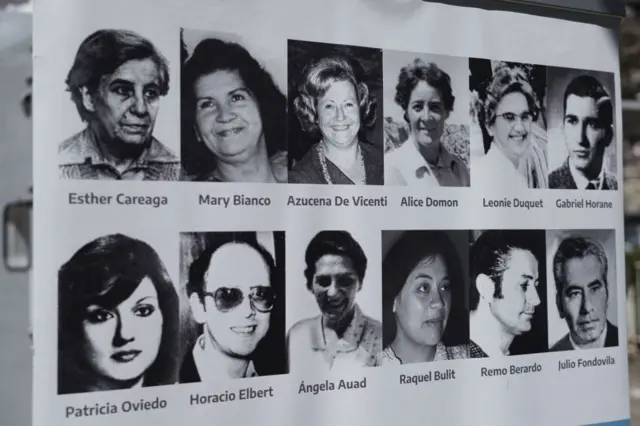 Retratos de desaparecidos en la dictadura argentina.