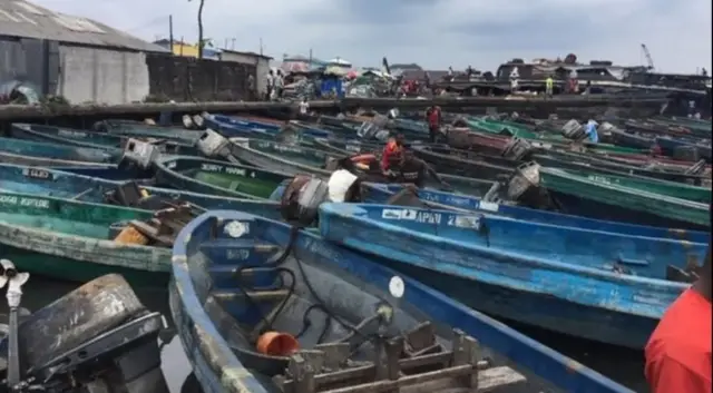 Boats at a jetty in Port Harcourt