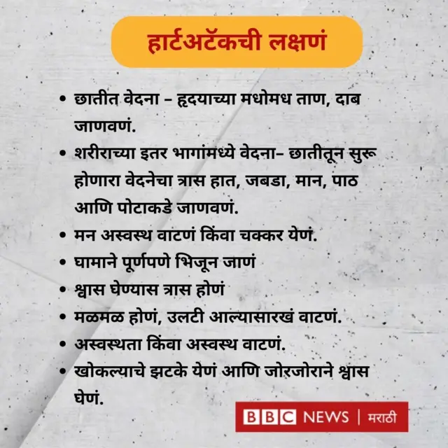 हार्टअटॅकची लक्षणं