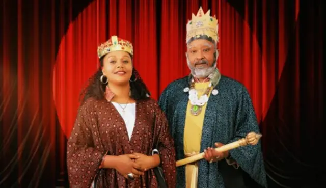 ንግሥት ሆና የምትተውነው እታፈራው መብራቱ እና የንጉሡን ገፀ ባህሪ የሚጫወተው ተስፋዬ ገብረሃና