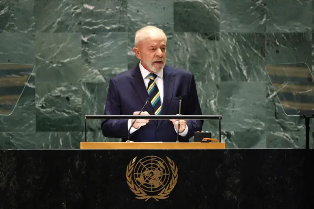 Lula durante discurso na Assembleia da ONU