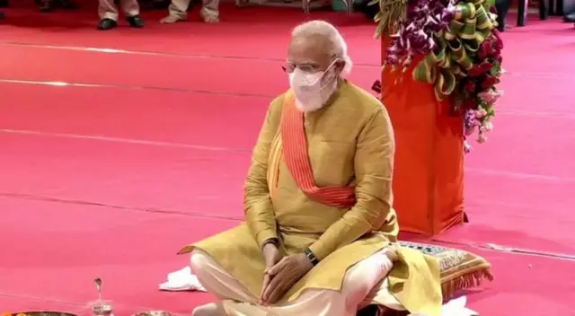मोदीले सन् २०२० को अगस्टमा राम मन्दिरको शिलान्यास गरेका थिए