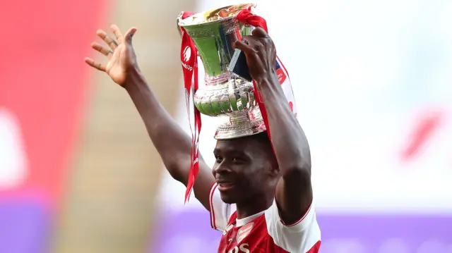 Saakaa yeroo Arsenaal bara 2020 FA Cup mo'atu 