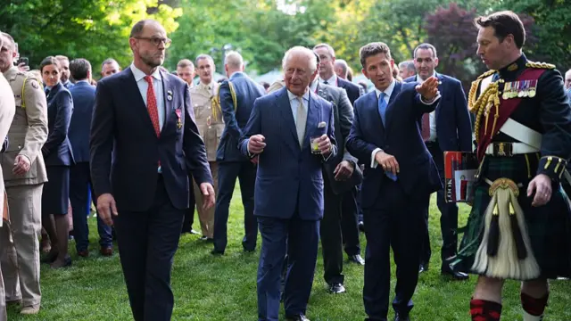King Charles III and British Ambassador to the US Christian Turner at the garden party