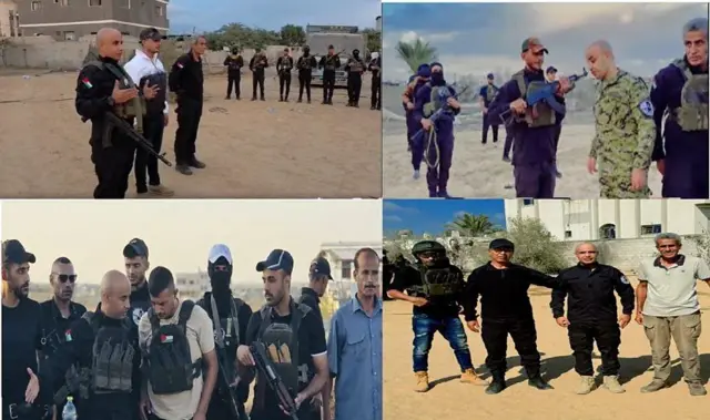 تصاویری که غسان دهینی را همراه با اعضای گروهش در رفح نشان می‌دهد - صفحه فیس‌بوک غسان دهینی
