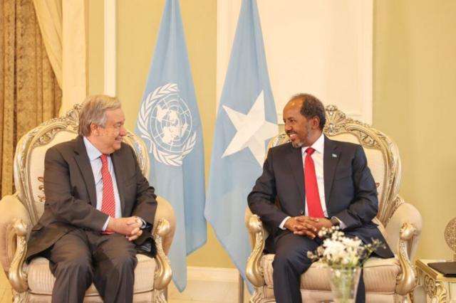 Madaxweyne Xasan Sheekh and Antonio Guterres