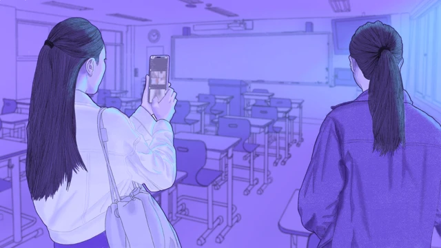 피해자가 직접 범인 추적에 나서는 일도 있었다. 경찰 수사가 미진하자 직접 증거 수집에 나선 선생님들을 묘사한 일러스트.