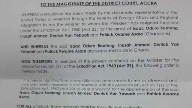 screengrab of letter from interior ministry