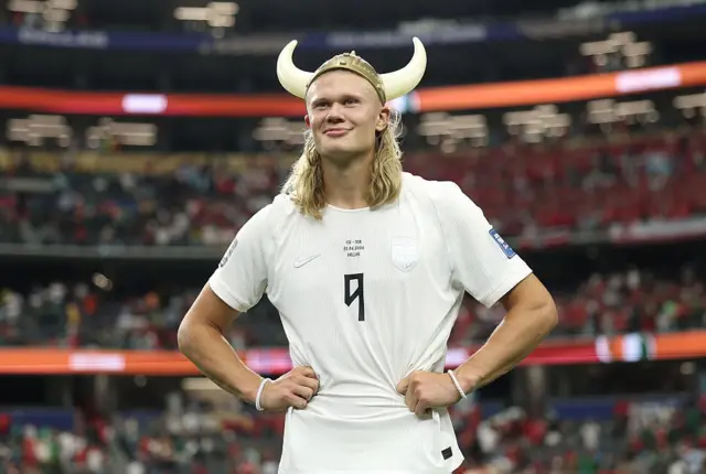 Erling Haaland menciptakan salah satu gol ke gawang Pantai Gading
