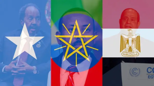 መራሕቲ ሶማልያ፣ ኢትዮጵያን ግብጽን ምስ ባንዴራታት ሃገራቶም