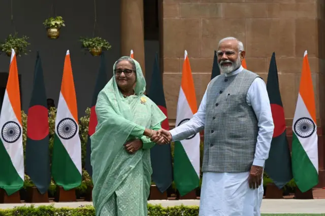২০২৪-র জুন মাসে দিল্লিতে নরেন্দ্র মোদী ও শেখ হাসিনা