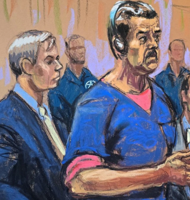 Pollack en el tribunal de Nueva York junto a Maduro.