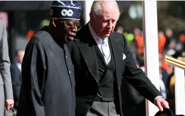 Onyeisiala Naijiria bụ Bola Tinubu na Eze Charles nke Briten
