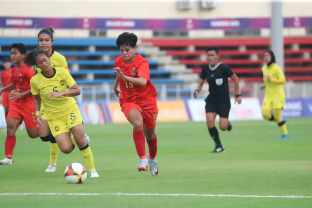 မြန်မာအမျိုးသမီးဘောလုံးအသင်းနဲ့ မလေးရှားအမျိုးသမီး ဘောလုံး အသင်း