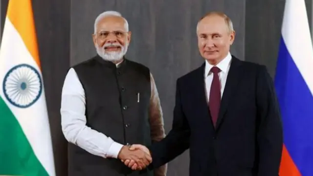 નરેન્દ્ર મોદી અને વ્લાદિમીર પુતિન