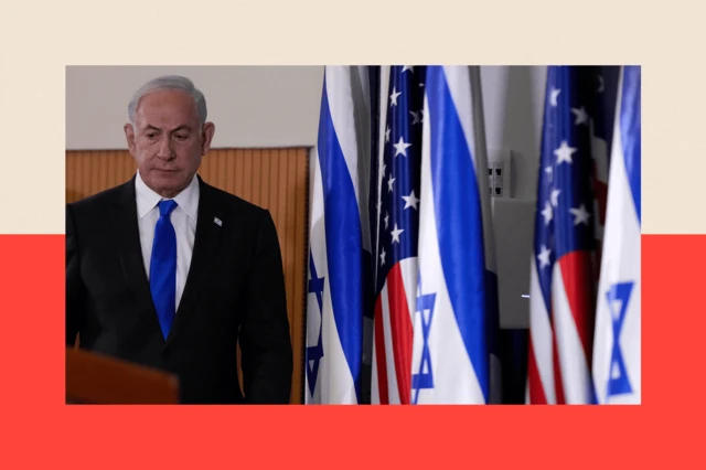 Israeli Prime Minister Benjamin Netanyahu (R) and US Secretary of State Antony Blinken address the media 