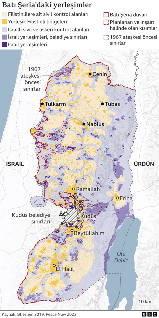 Yerleşimleri gösteren harita