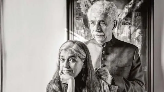 अपनी दूसरी पत्नी रत्ना पाठक शाह के साथ नसीरुद्दीन शाह 