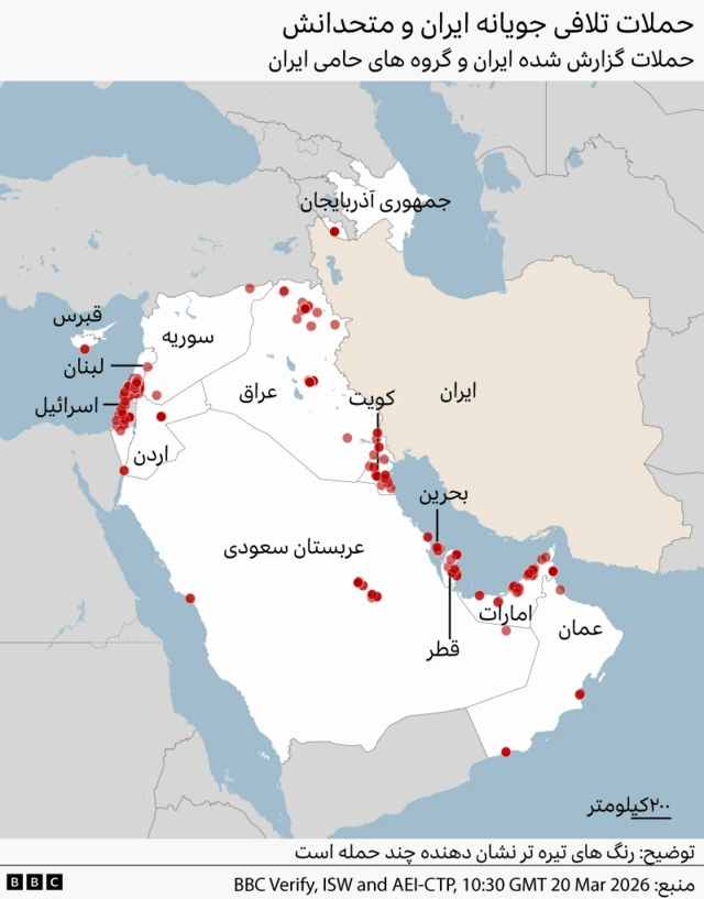 نقشه حملات ایران