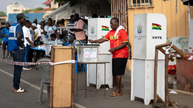 File photo of a voting center