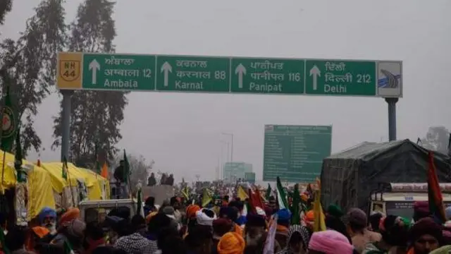 বিপুল সংখ্যক আন্দোলনকারী শাম্ভু সীমান্তে জড়ো হন।