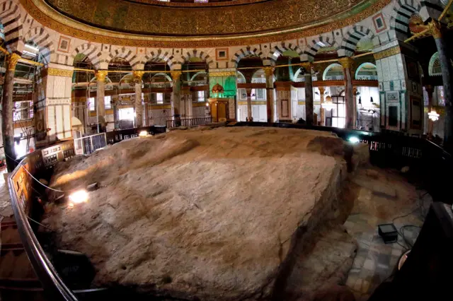 Foundation Stone inside the Dome of the Rock