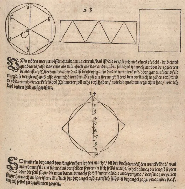 Página del libro de Durero con ilustraciones