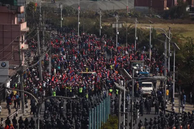 राष्ट्रिय युवा सङ्घ नेपालले तीनकुनेमा कार्यक्रम गरेको थियो 