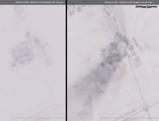 супутниковий знімок з слідами ураження