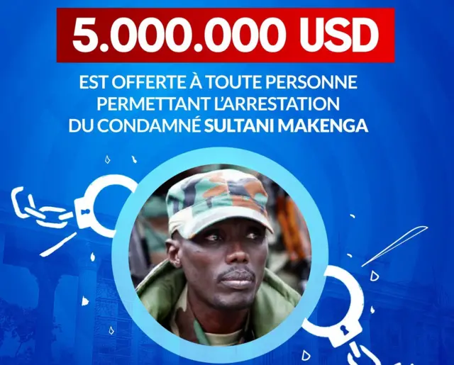 Leta ya Kinshasa yashyizeho miliyoni 5$ ku watanga amakuru yafatisha Sultani Makenga uzwi ko akuriye abarwanyi ba M23 bari mu burasirazuba bwa DR Congo