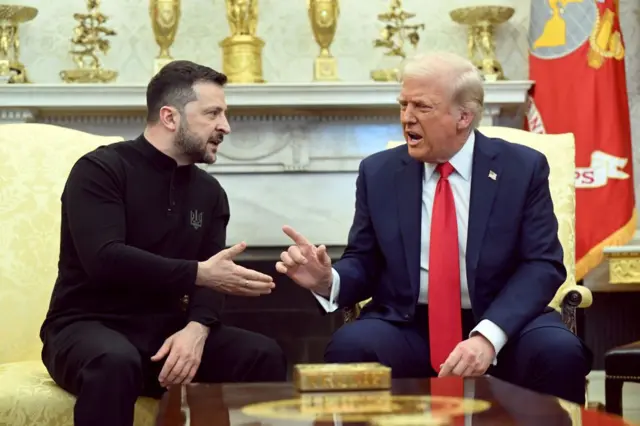 Volodymyr Zelensky y Donald Trump discuten en la Casa Blanca