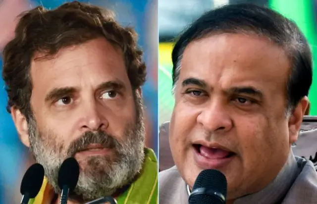 राहुल गांधी और हिमंत बिस्वा सरमा 